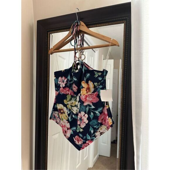 PerSeption Concept Tops - PERSEPTION CONCEPTS Floral‎ Halter Top NWT Size Large